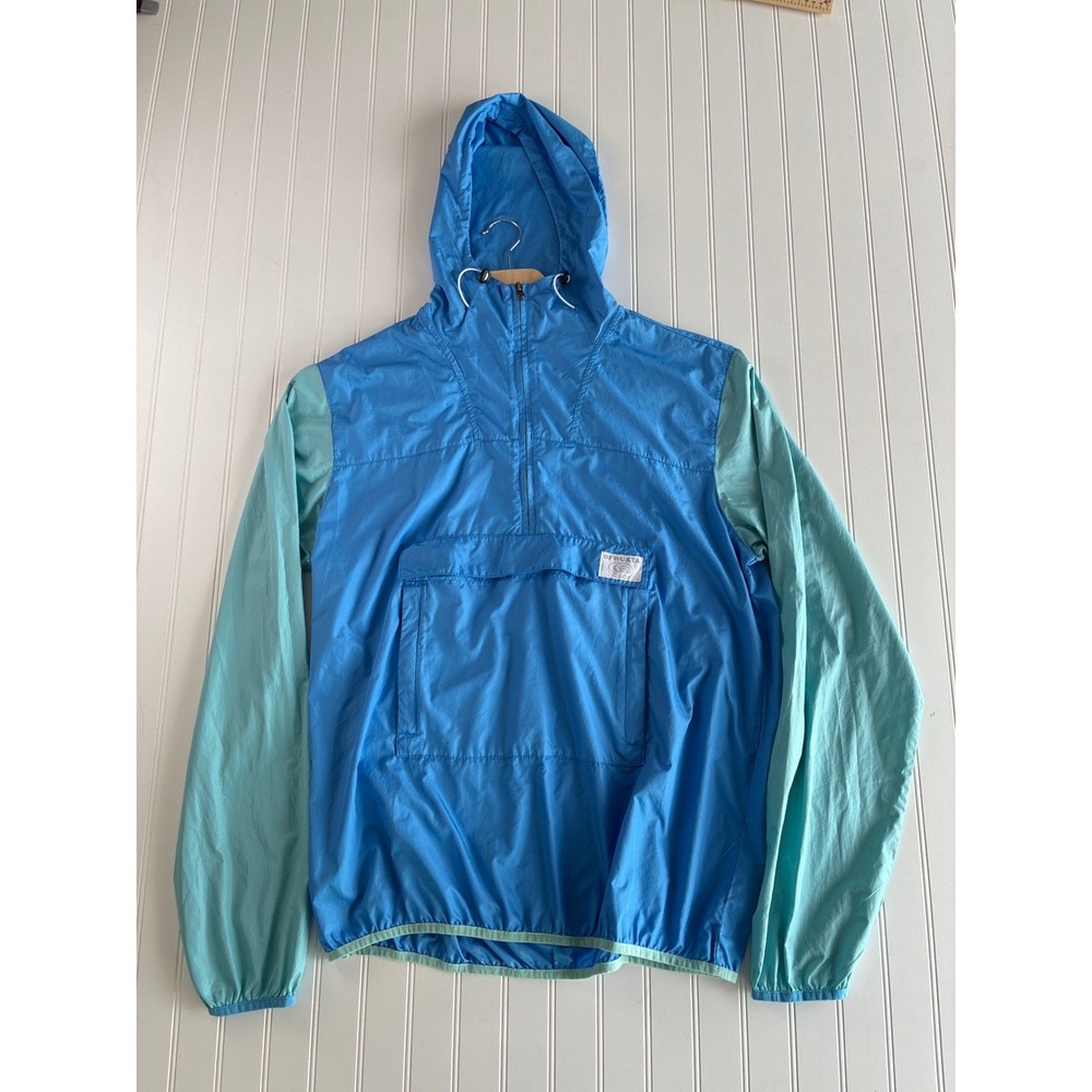 Odd Future OFWGKTA Mens XL Windbreaker 1/2 Zip Aqua Blue Hooded Pullover Jacket